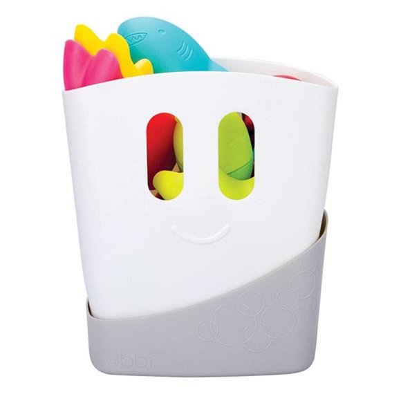 Bath Toy Organizer Bath Caddy with Removable Drying Rack Bin and Scoop, Gray - Picture 1 of 6